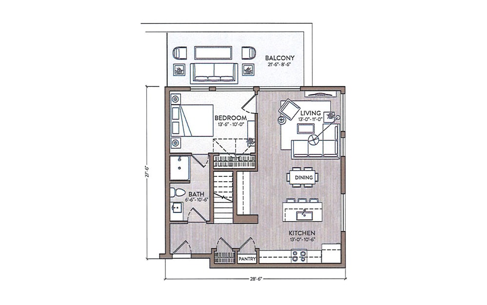 Nina Simone - 3 bedroom floorplan layout with 3 baths and 1563 square feet. (Floor 1)